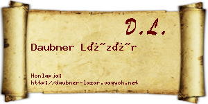Daubner Lázár névjegykártya